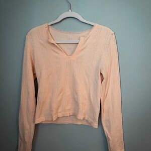 Cream Long Sleeve Women's Top